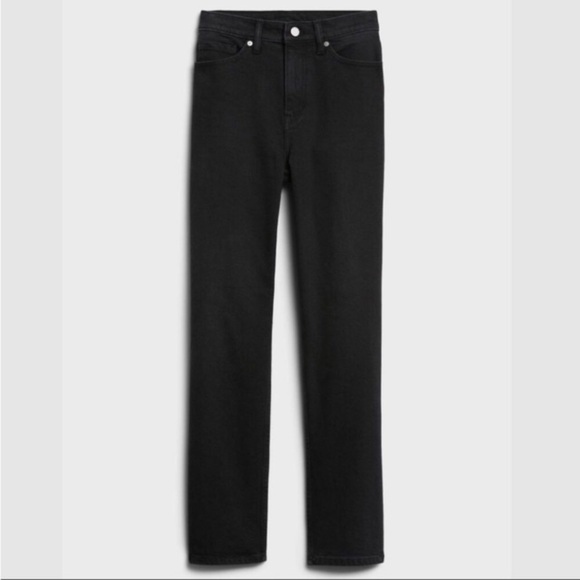 NWT! Banana Republic Black High-Rise Straight Organic Cotton Jean -Size 31 🔹 - Picture 5 of 10